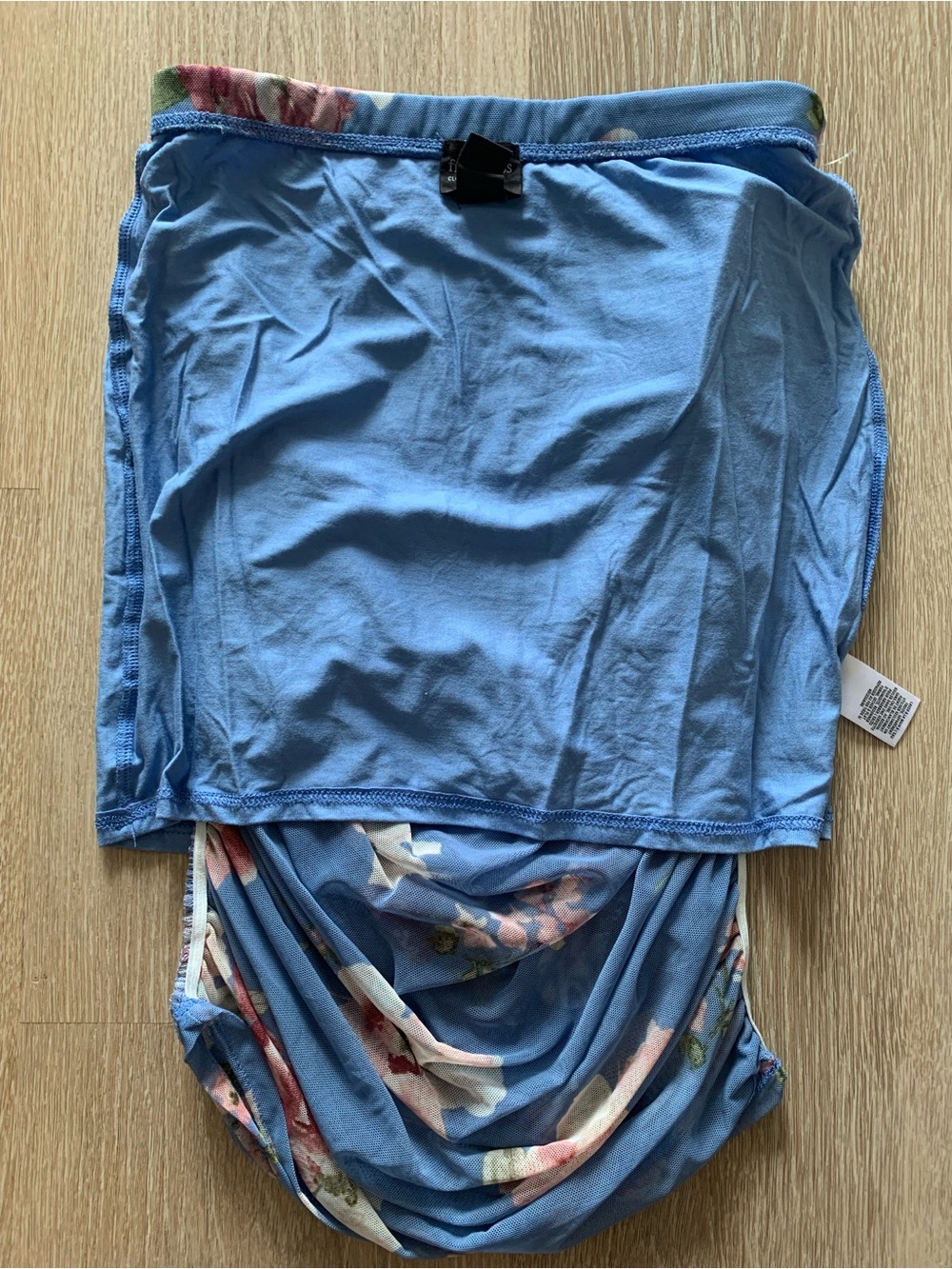 free press Blue Floral Ruched Midi Skirt Size S - Picture 4 of 8